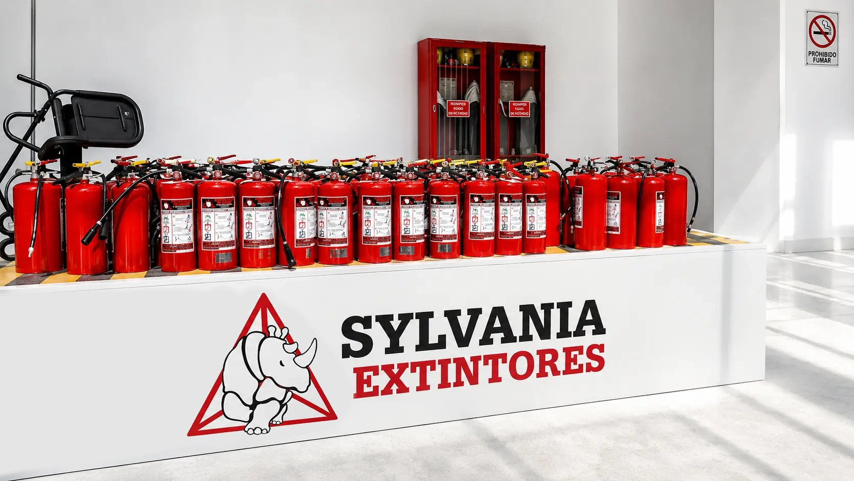 Taller de Sylvania Extintores con equipos listos para servicio